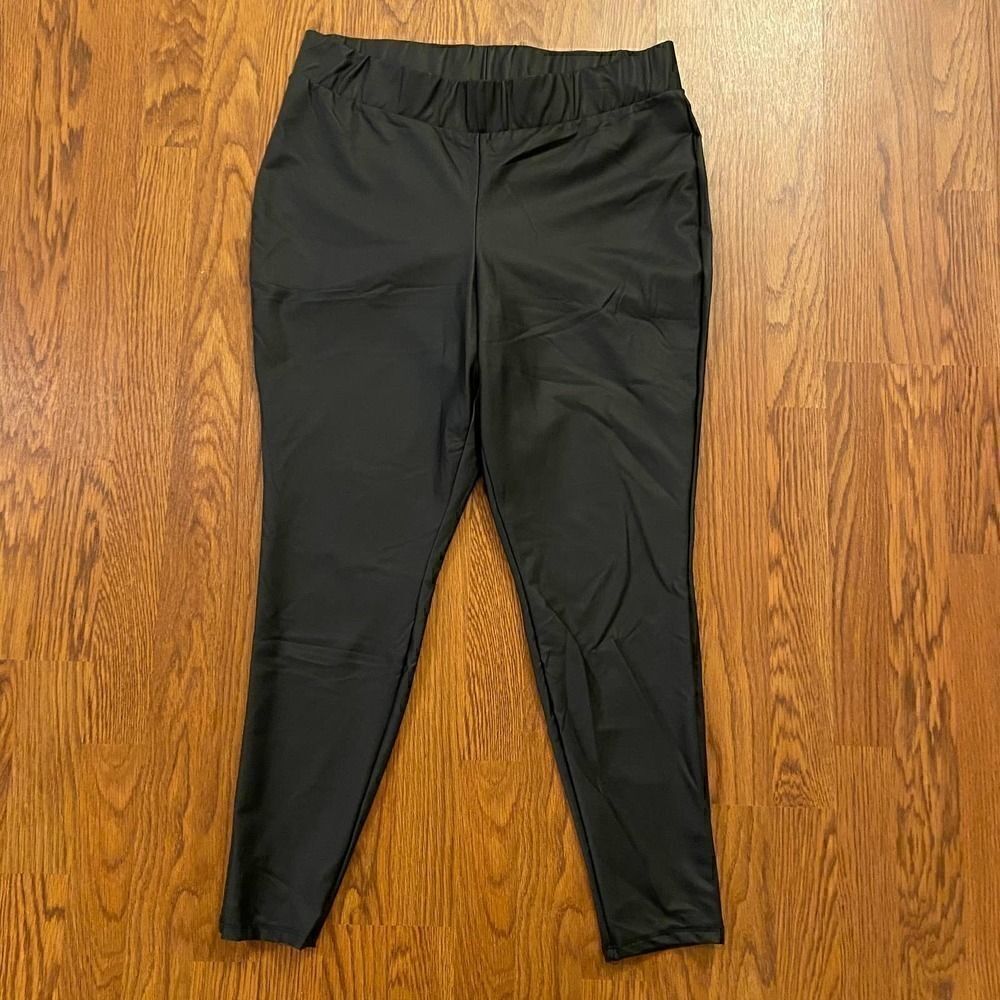 Torrid Black Faux Leather Leggings Size 2X